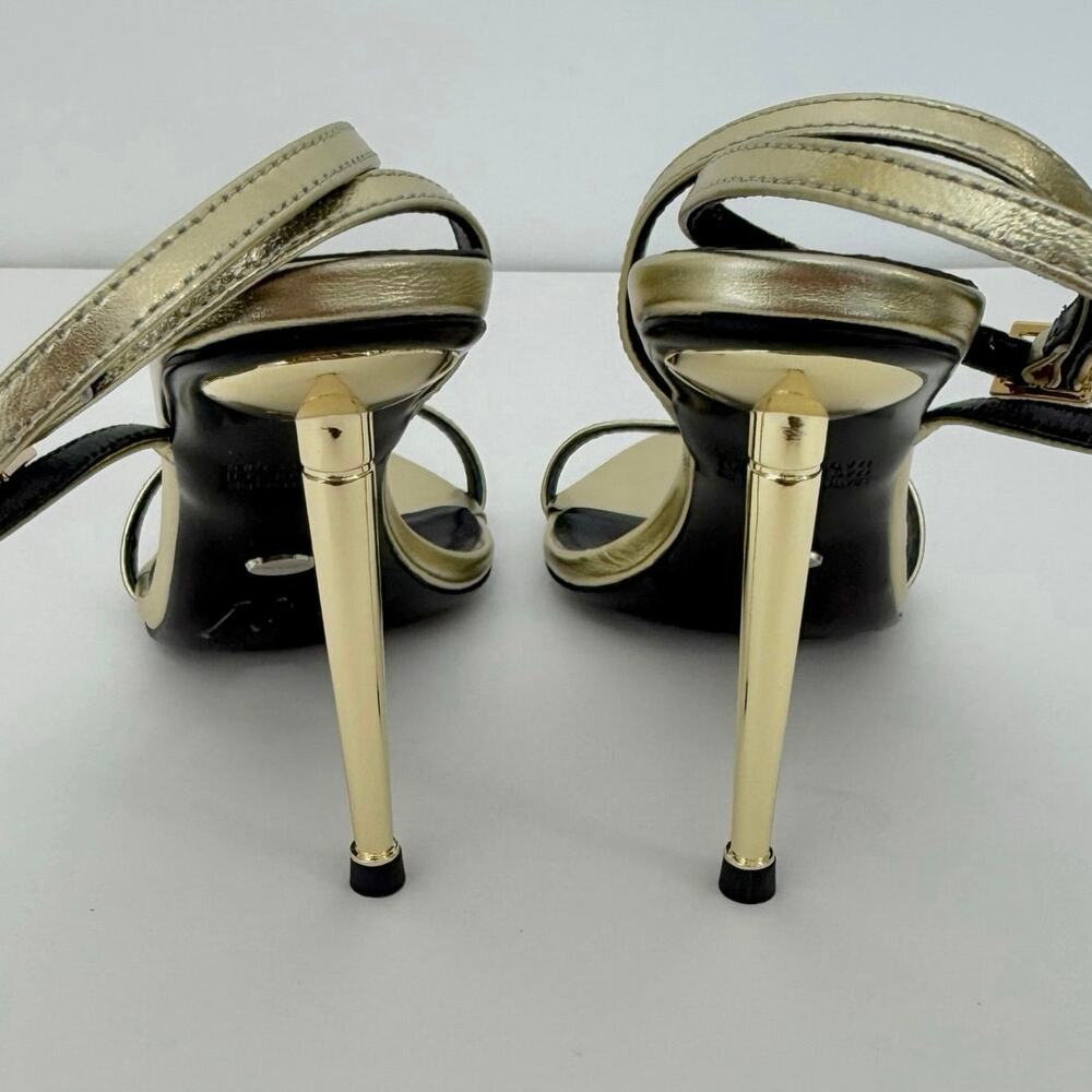 Tony Bianco Myra Sandal Heels Gold Metallic Nappa Leather Size 6 - Picture 7 of 11